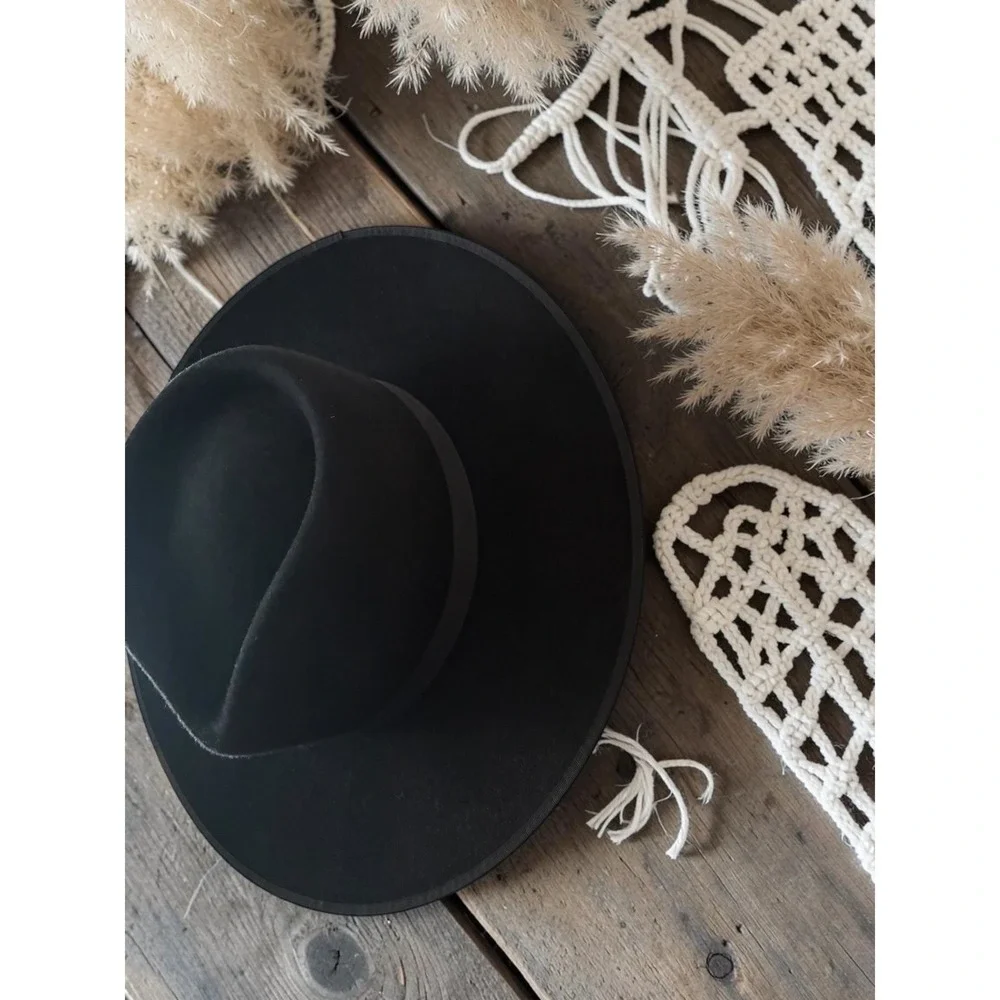 NEW Lack of Color Noir‎ Rancher Hat Black Wool Fedora Western Size Medium Boho